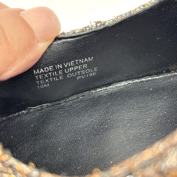 Michael Kors ABBI FLEX Bronze Glitter Rhinestone Block Pump Heels Women's 10M - Picture 13 of 16